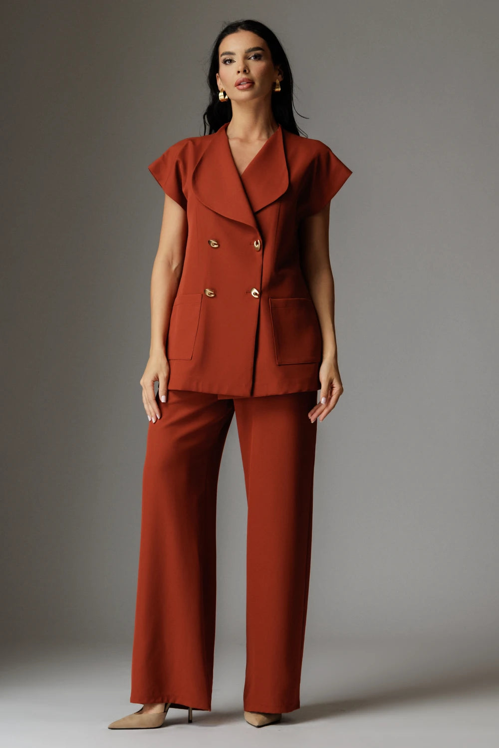 Compleu Beatrice Elegant Caramiziu