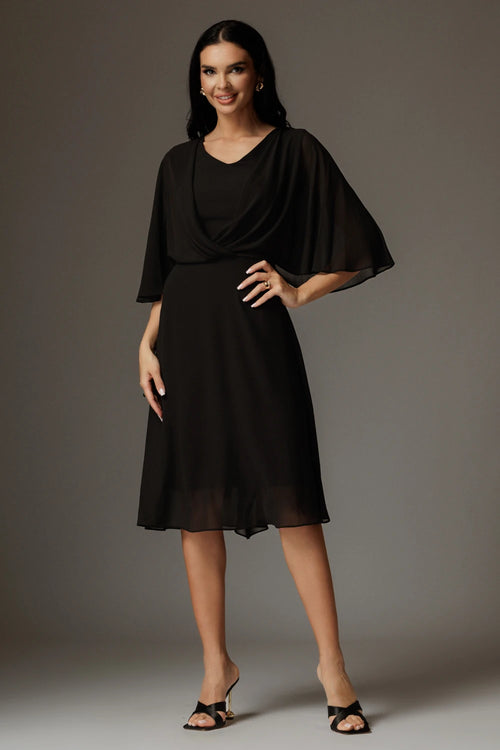 Rochie Adina negru cu maneci tip fluture