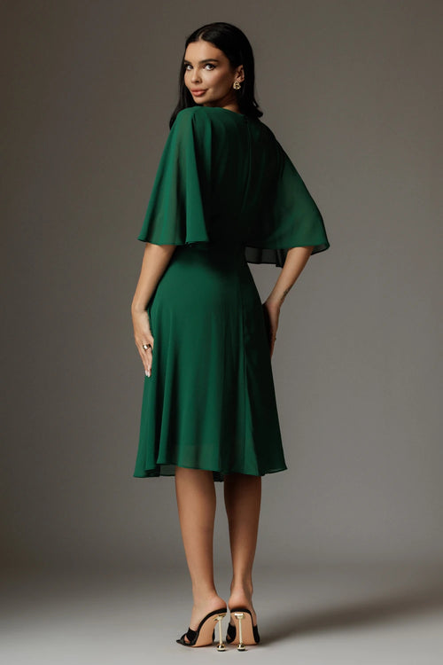 Rochie Adina verde cu maneci tip fluture 2