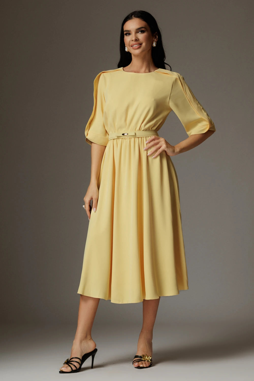 Rochie Alexia galben eleganta