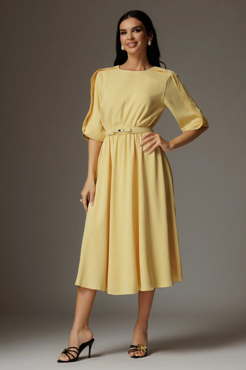 Rochie Alexia galben eleganta