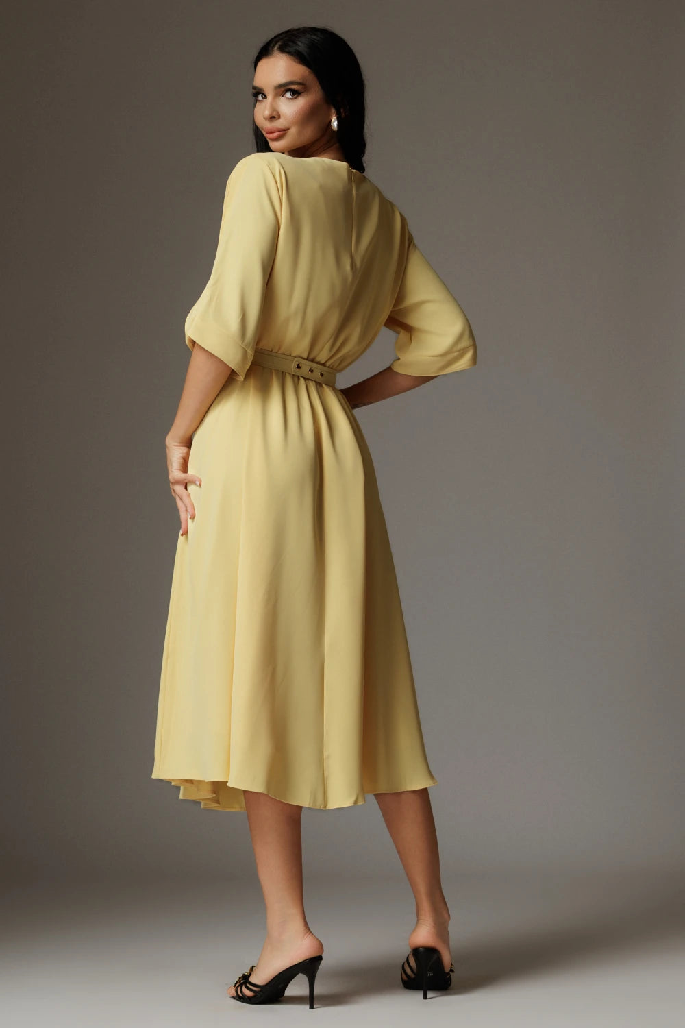 Rochie Alexia galben eleganta 3