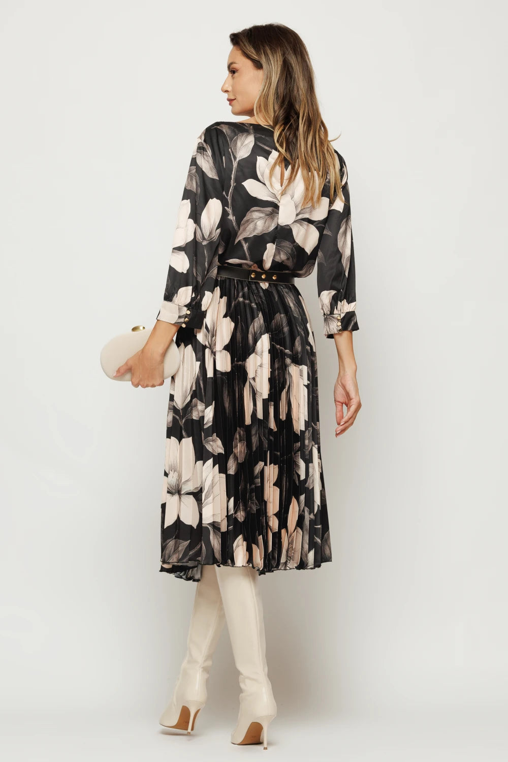 Rochie Amelie neagra cu imprimeu 2