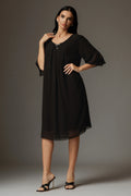 Rochie Aurora negru cu decolteu decorat
