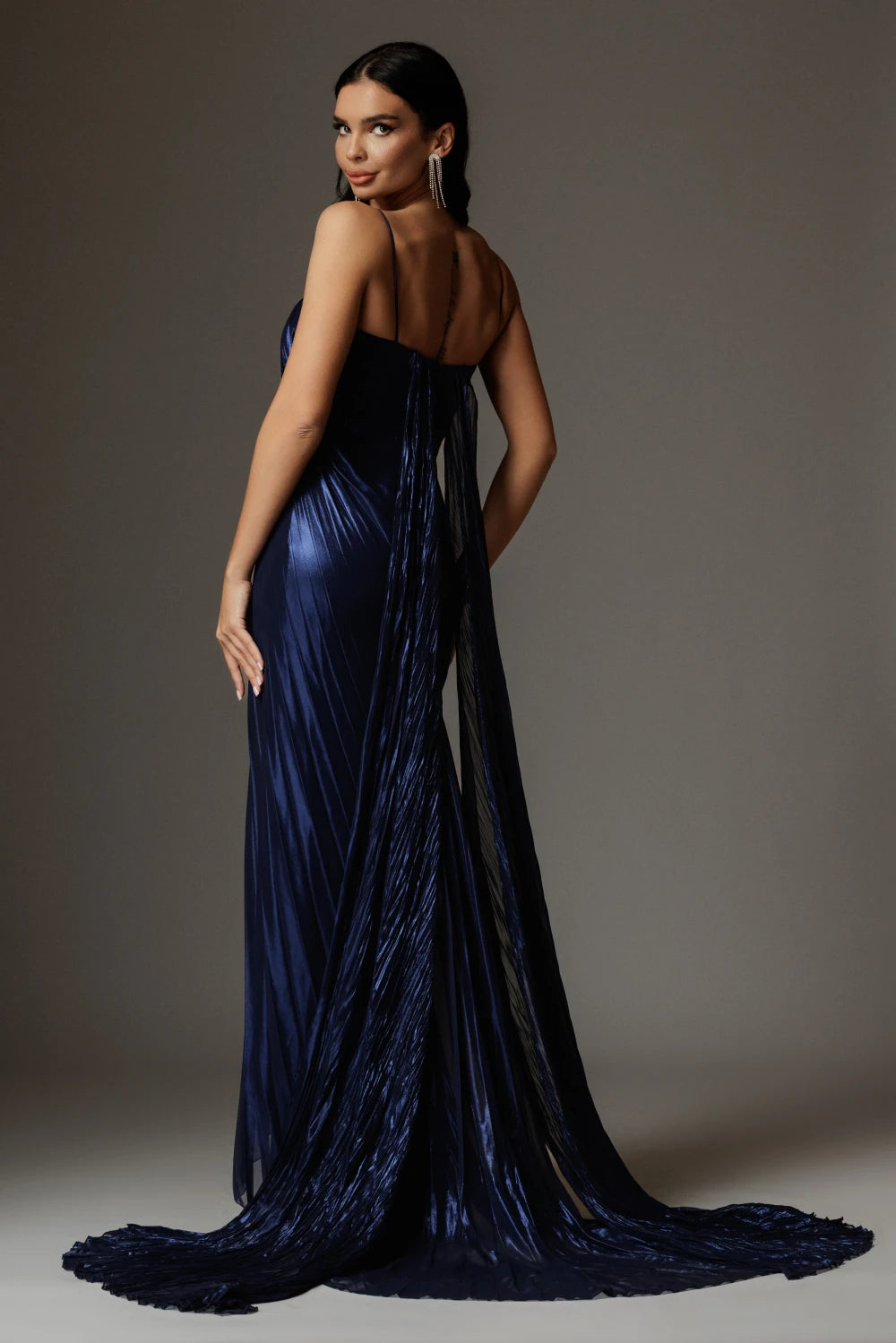 Rochie Beatrice bleumarin plisata 2
