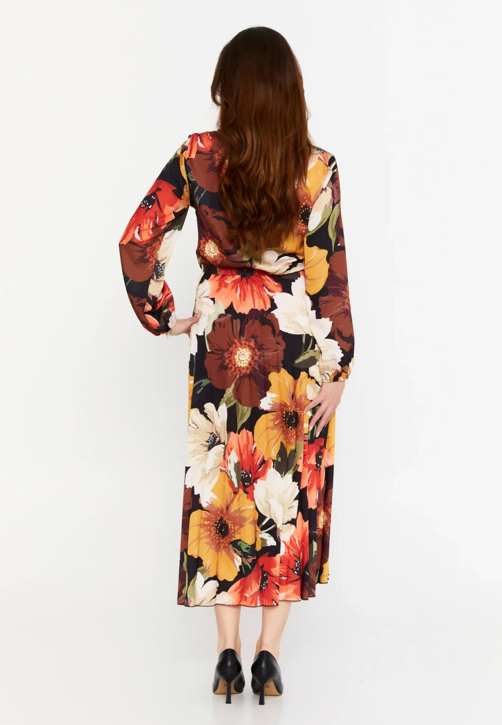 Rochie Briana cu imprimeu maro 3