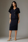 Rochie Cassandra Elegant Bleumarin