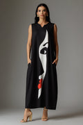 Rochie Claudia cu Detalii Artistice Negru
