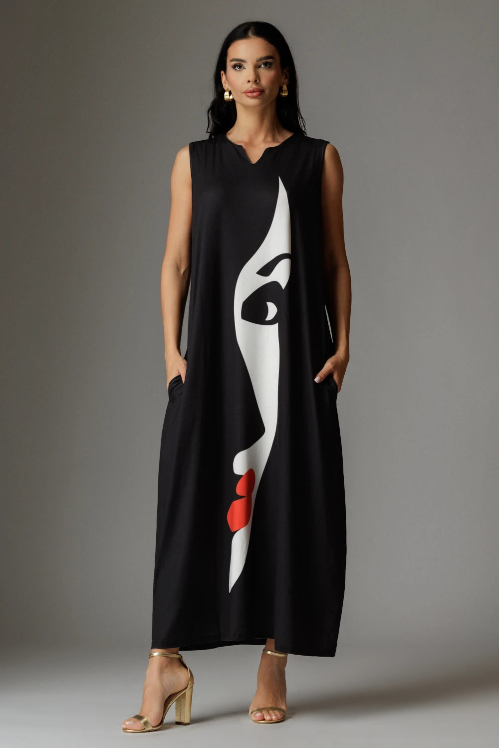 Rochie Claudia cu Detalii Artistice Negru