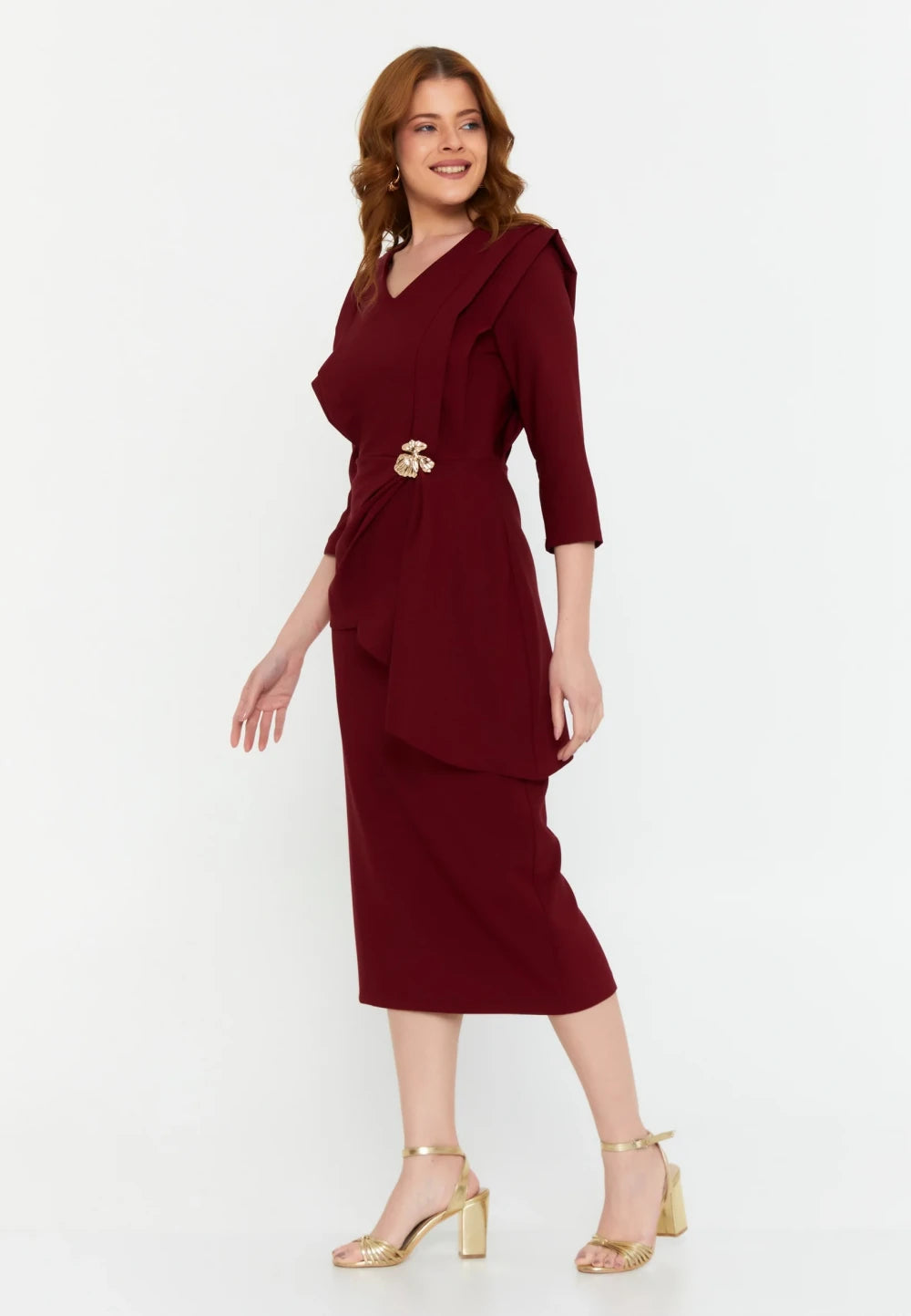 Rochie Ines bordo 4
