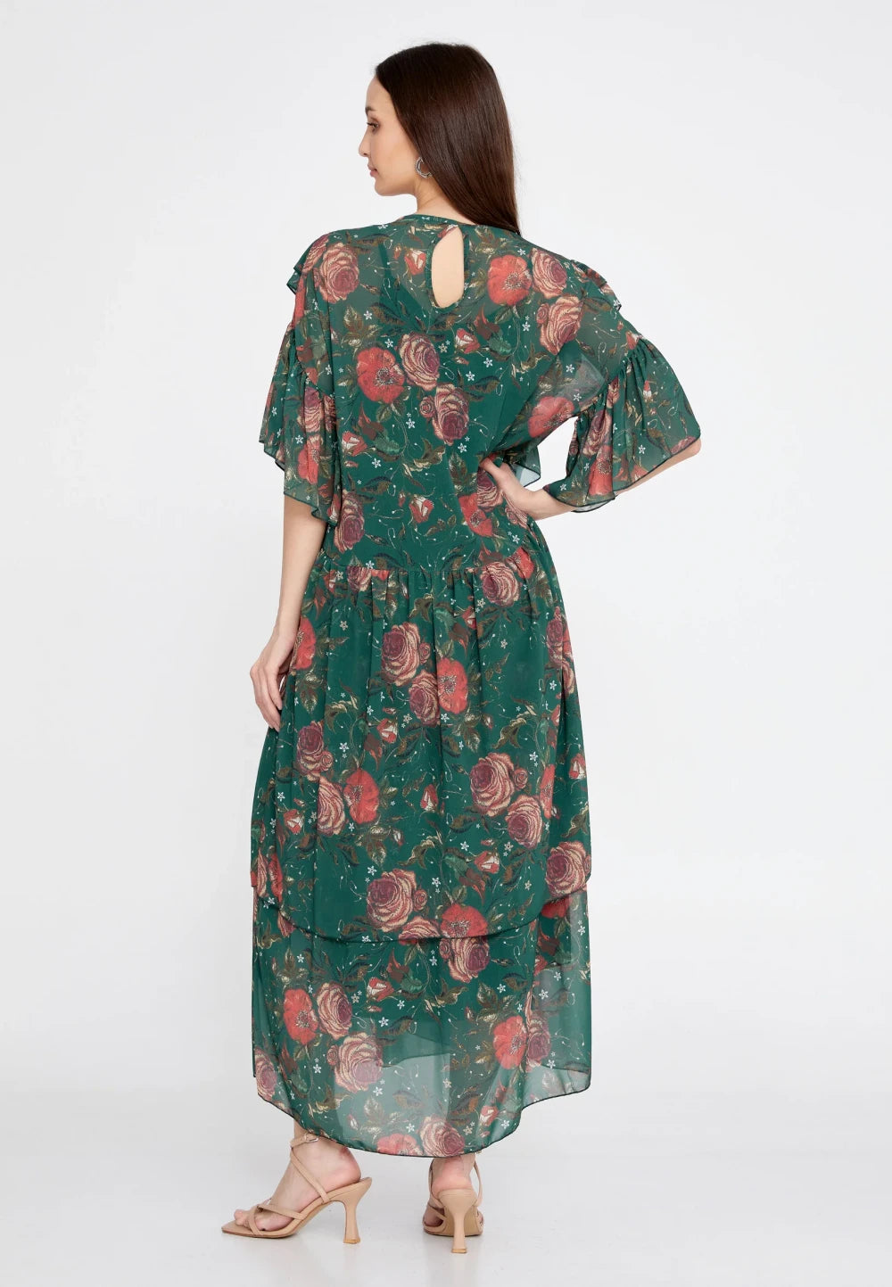 Rochie Katinca cu imprimeu verde 3