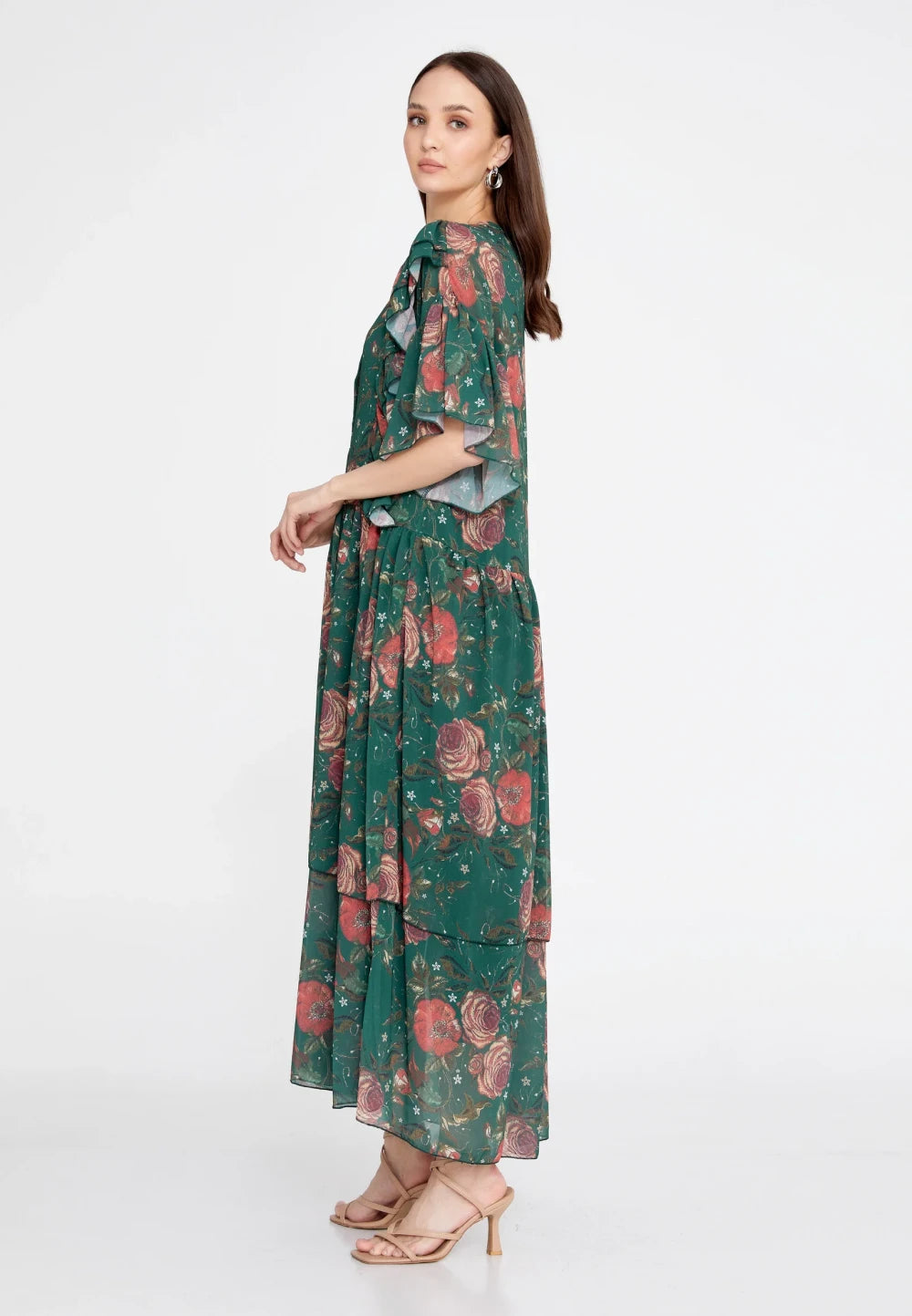 Rochie Katinca cu imprimeu verde 4