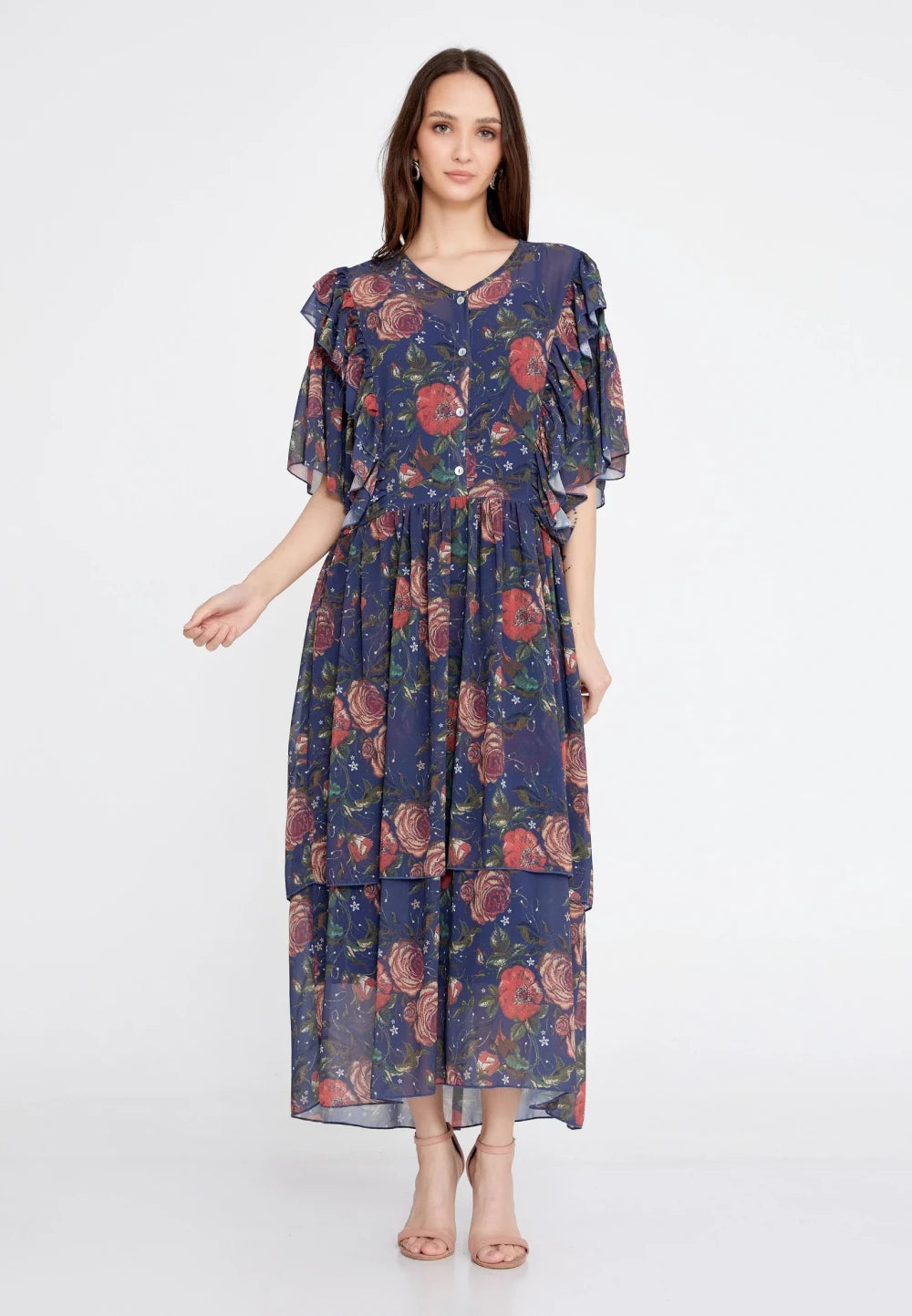 Rochie Katinca cu imprimeu albastru 2