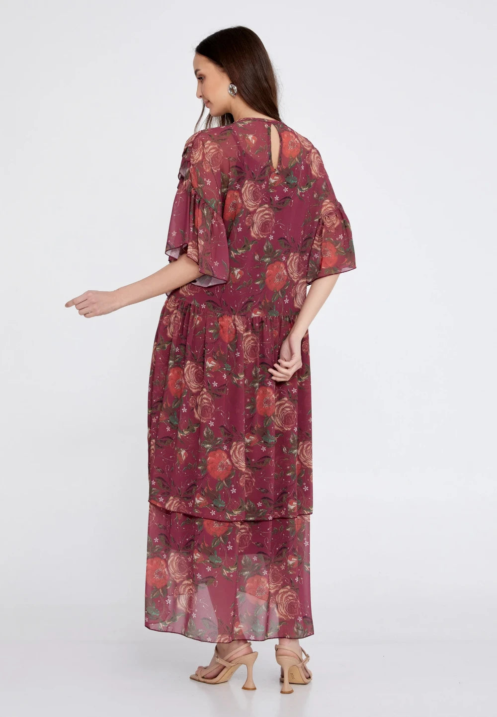 Rochie Katinca cu imprimeu bordo 3