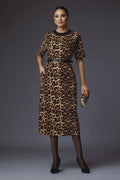 Rochie Kiara galbena cu animal print