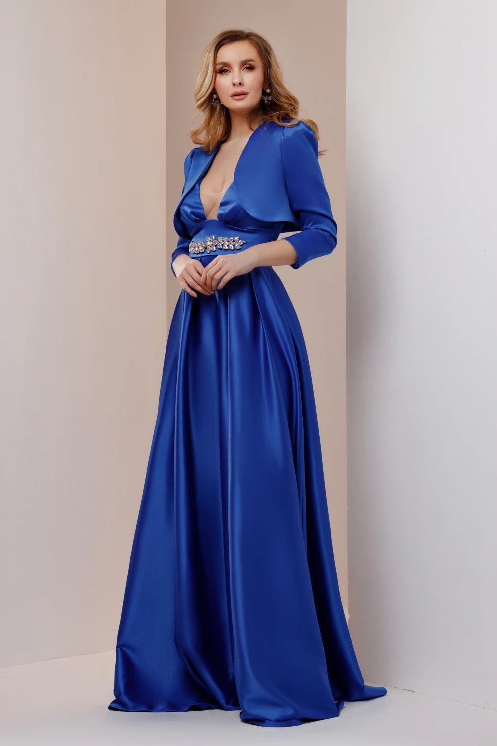 Rochie lunga Caterine albastra 5