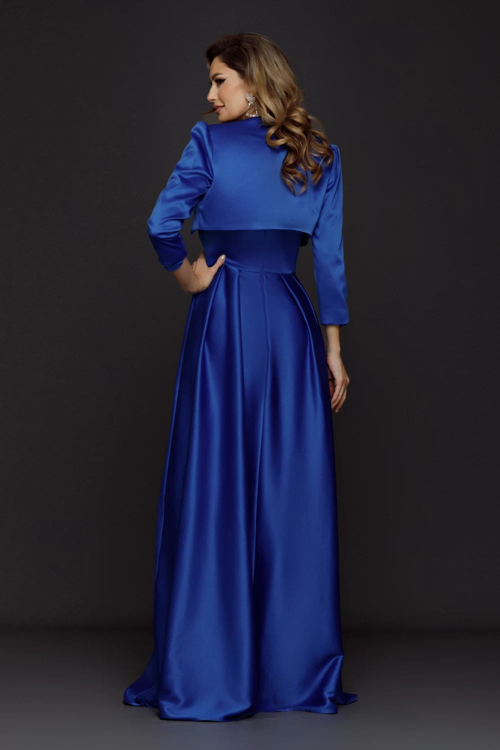 Rochie lunga Caterine albastra 3