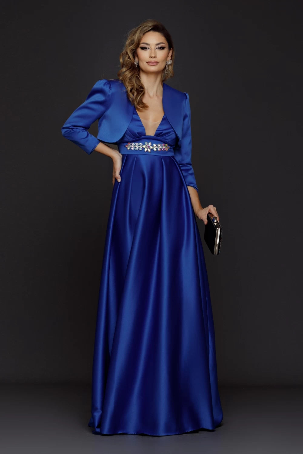 Rochie lunga Caterine albastra 4