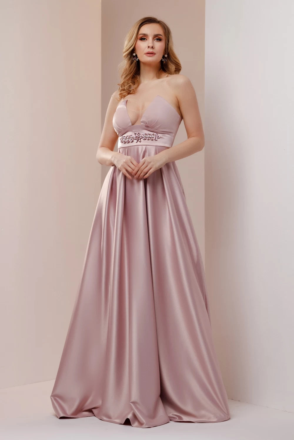 Rochie lunga Caterine roz 5