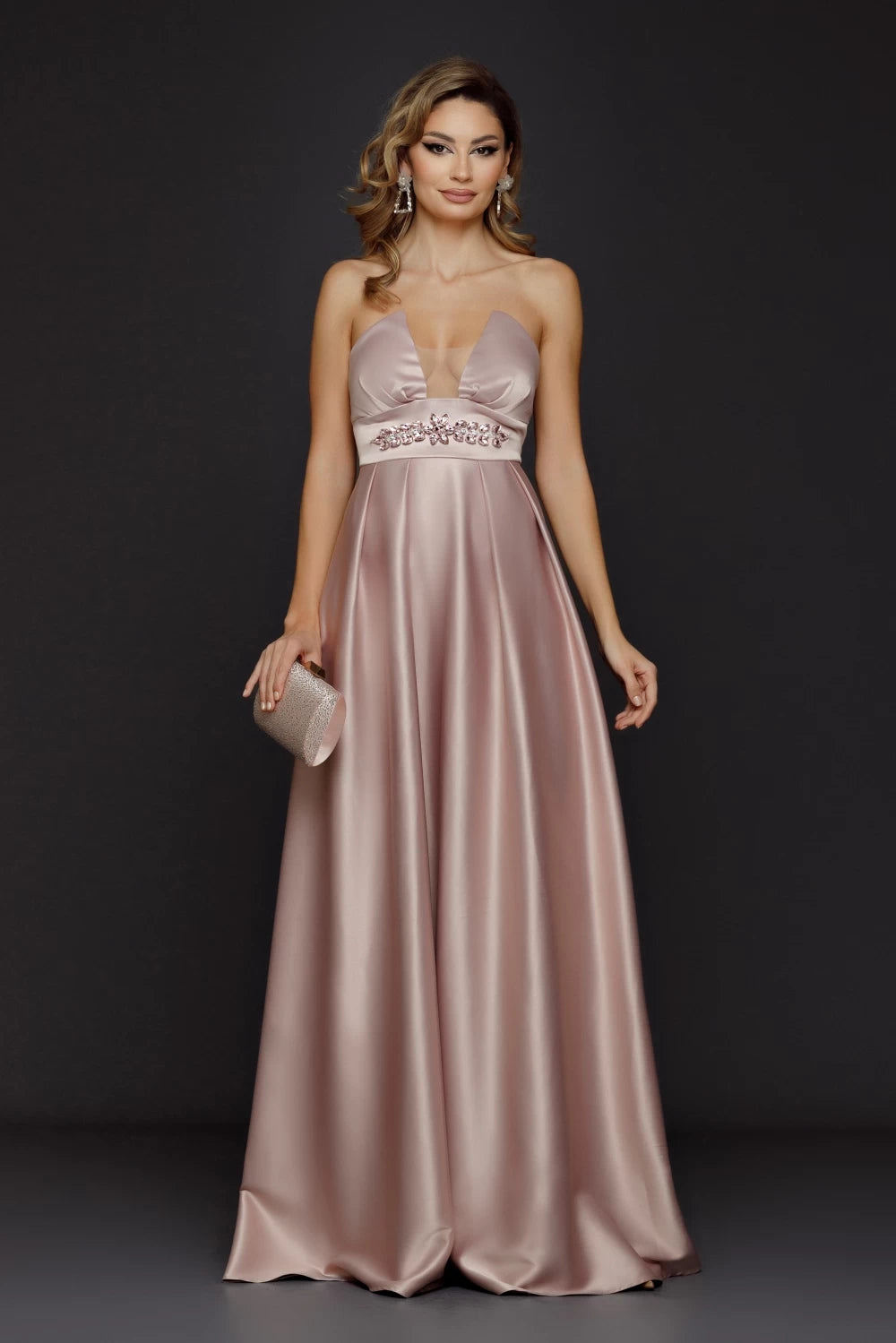 Rochie lunga Caterine roz