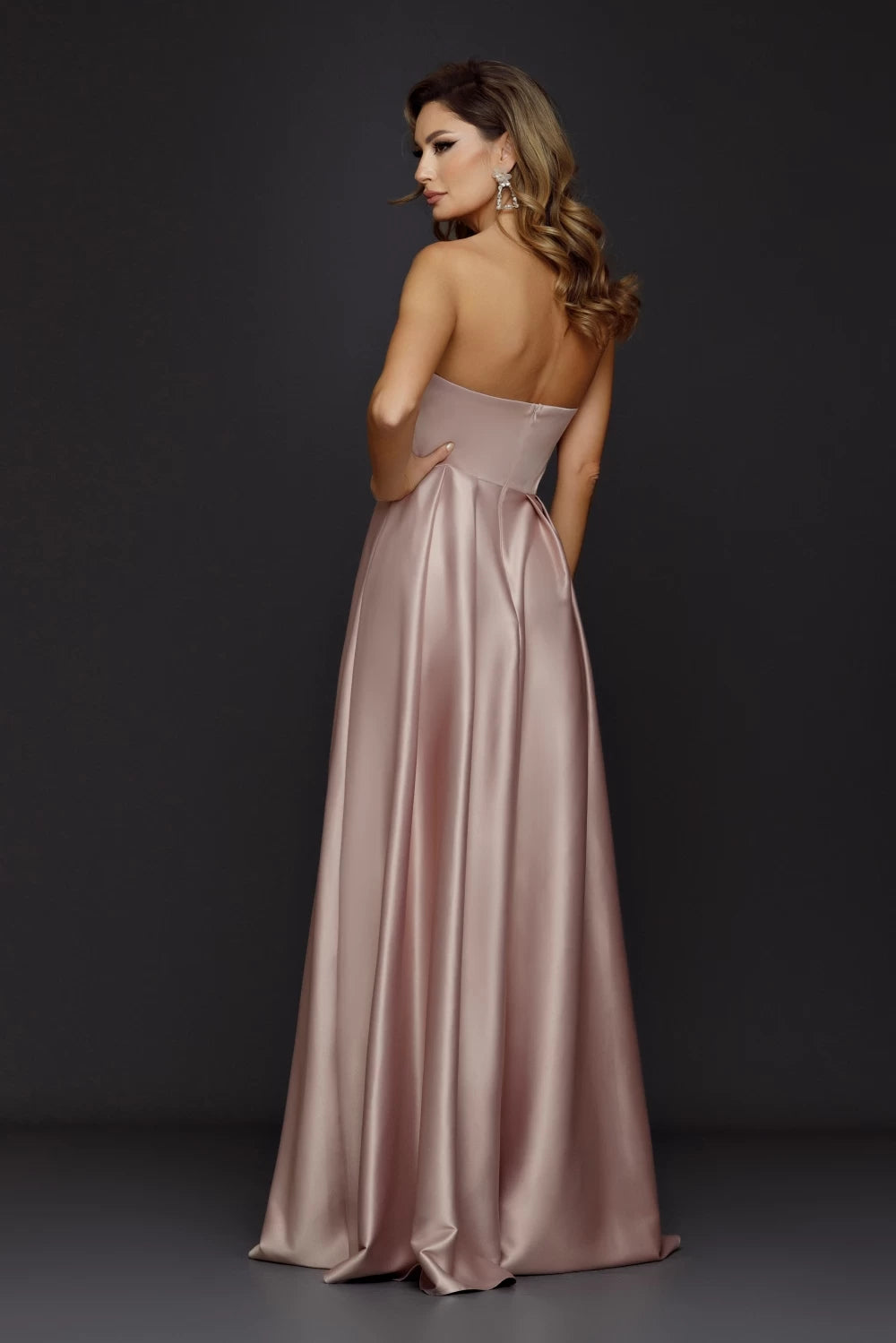 Rochie lunga Caterine roz 2