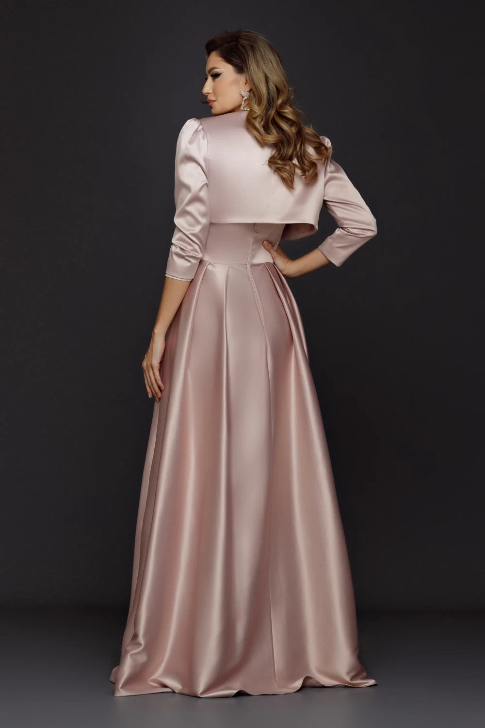 Rochie lunga Caterine roz 3