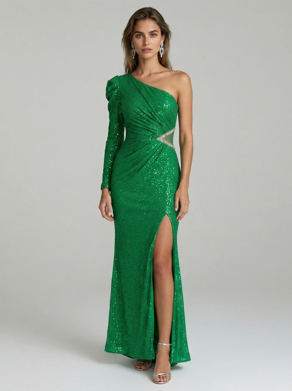 Rochie lunga Chantal verde