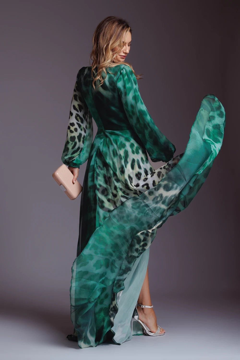 Rochie lunga Giorgia verde 2
