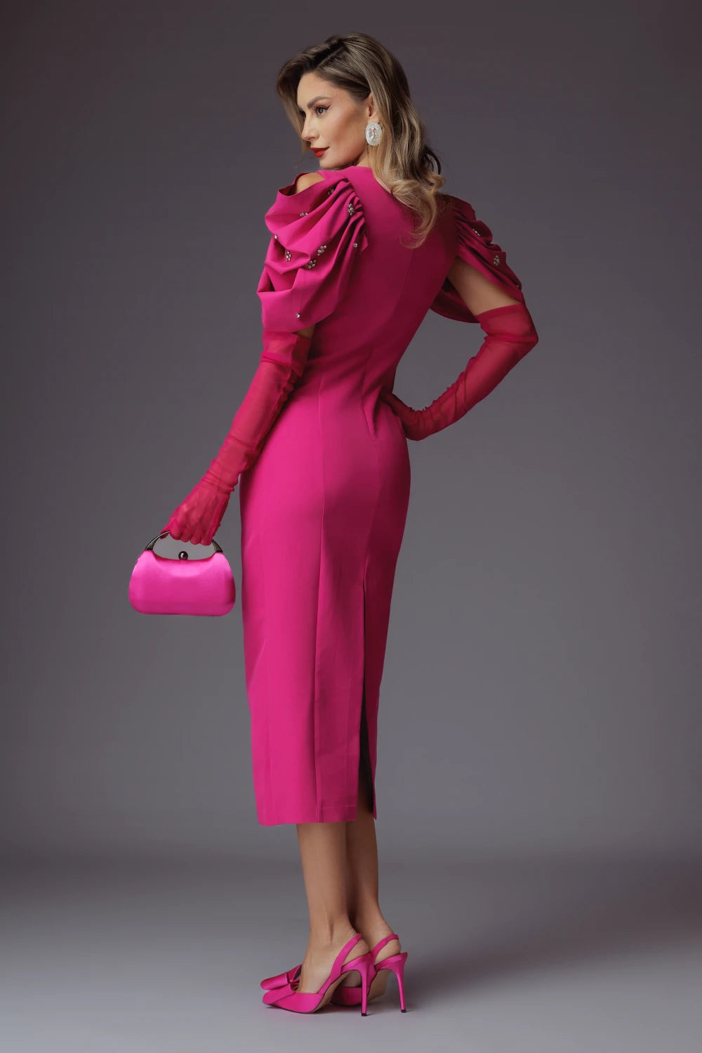 Rochie Malvina fucsia 4