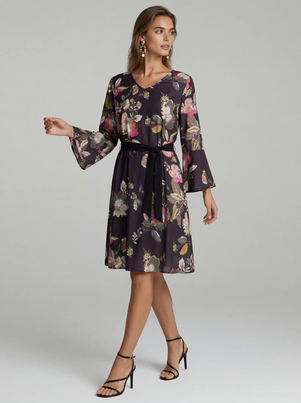 Rochie Monique cu imprimeu negru