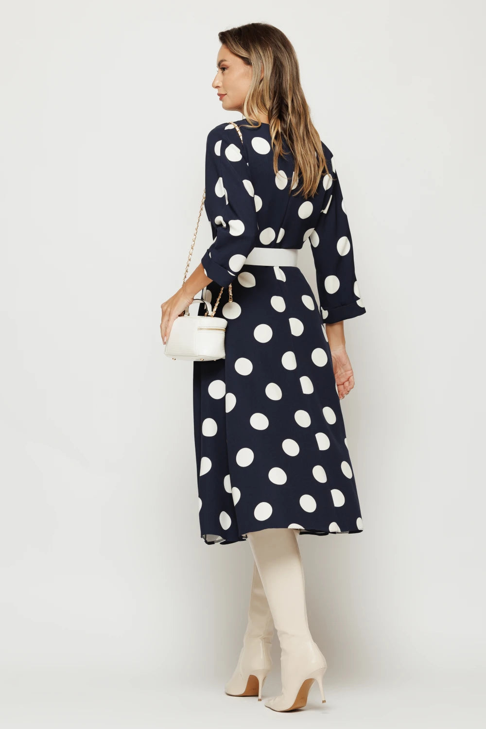 Rochie Nolia bleumarin cu buline 2