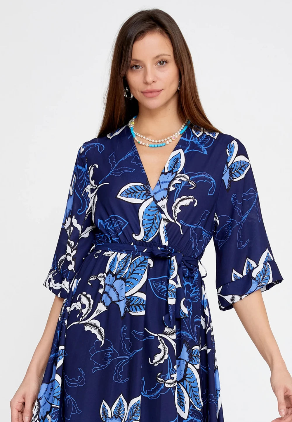 Rochie Patrizia albastra cu imprimeu 3