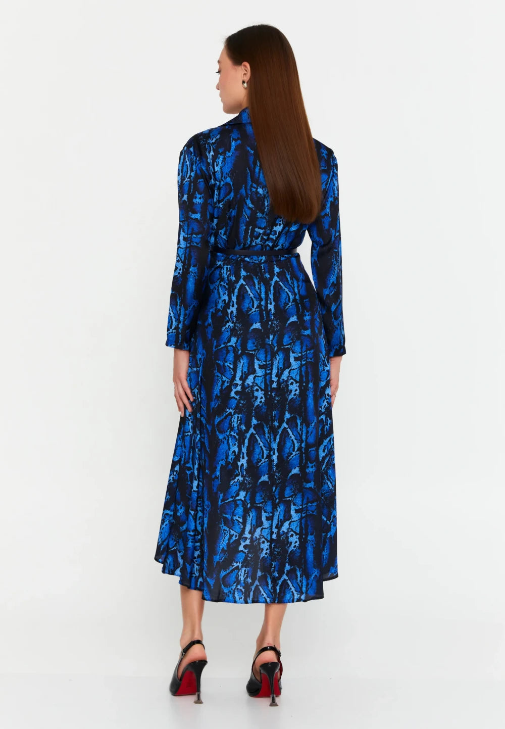 Rochie Rachel cu imprimeu albastru 3