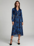 Rochie Rachel cu imprimeu albastru