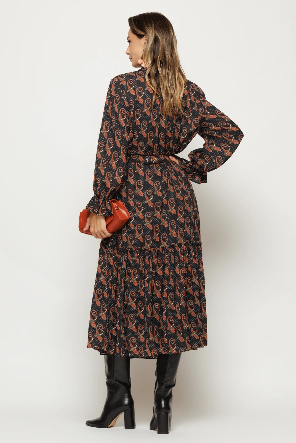 Rochie Tess cu imprimeu maro 3