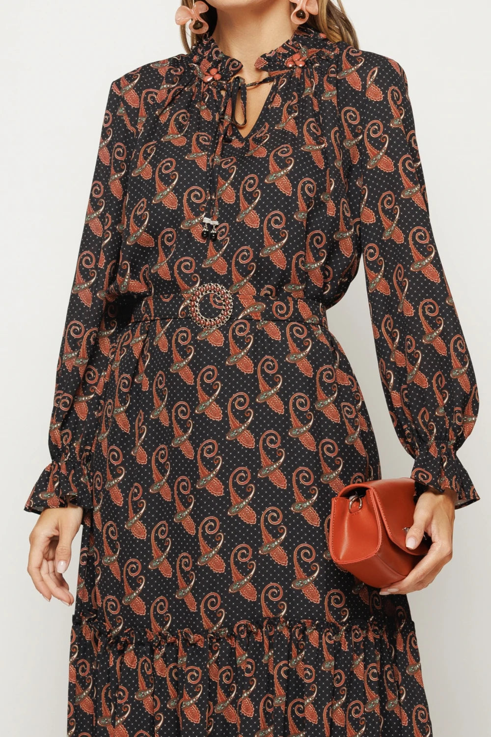 Rochie Tess cu imprimeu maro 2